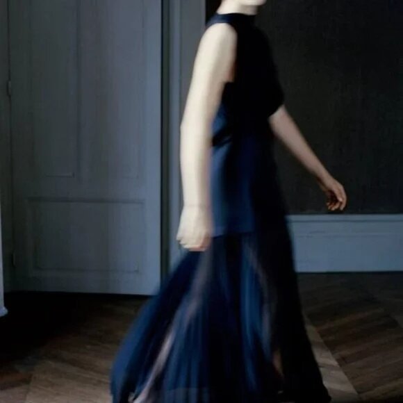 Zara Limited Edition Ruched Pleated Black Dress - Picture 6 of 11